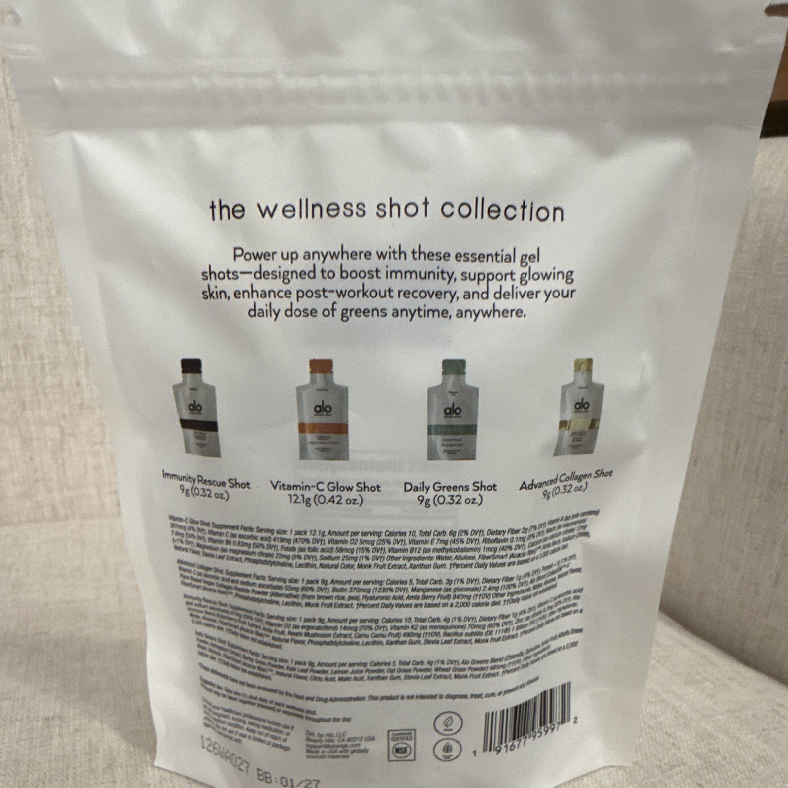 Alo Wellness Shot Collection Immune Support Gel Shots 4ct 1.38oz