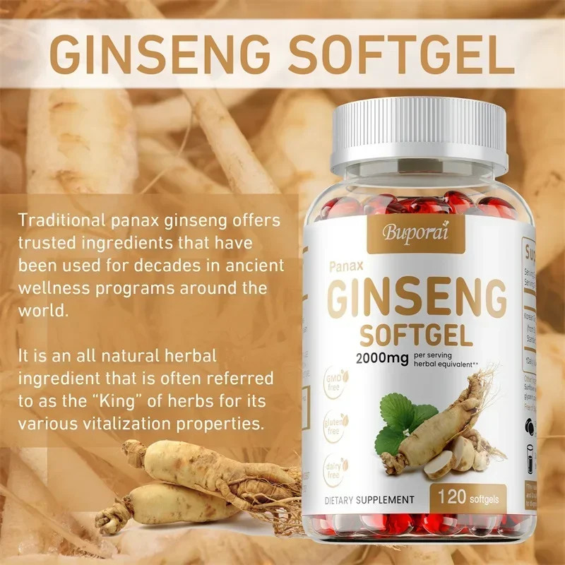Ginseng 120pcs – Enhances Energy, Mood, Stamina and Performance, Improves Memory