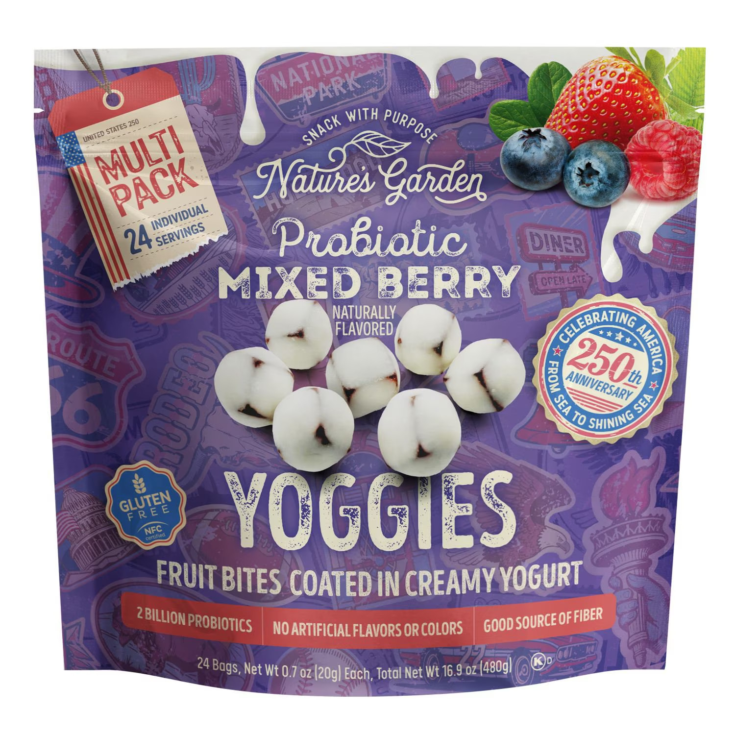 Nature’s Garden Probiotic Mixed Berry Yoggies 0.7 oz., 24 pk. FREE SHIPPING