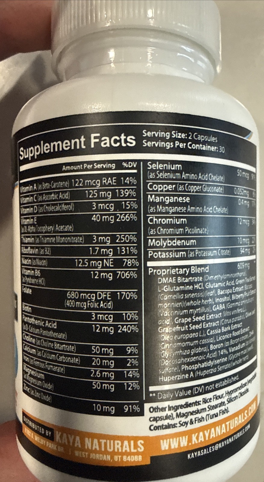 Kaya Naturals Nootropic Brain Booster 60 Capsules