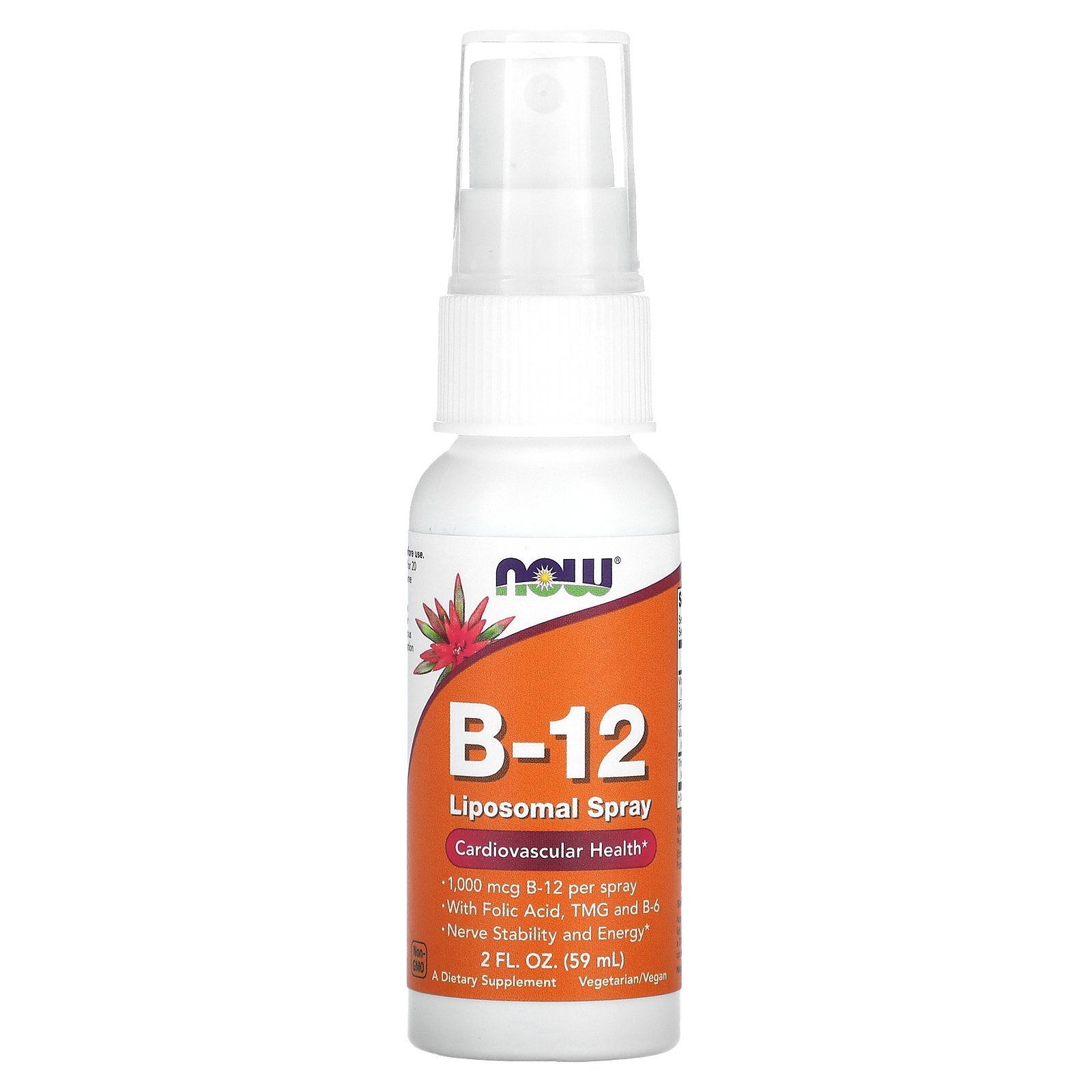 Now Foods B-12 Liposomal Spray 1 000 mcg 2 fl oz 59 ml GMP Quality Assured,