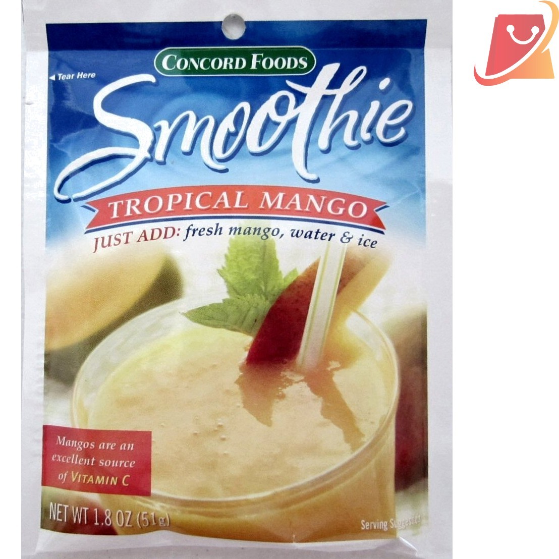 Tropical Mango Smoothie Mix Pack of 6 1.8oz Natural Vitamin C Easy to Make