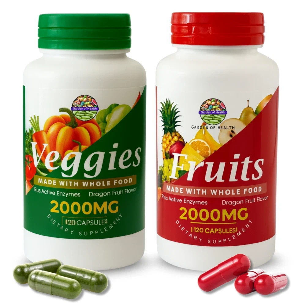 Garden Of Health Fruits & Veggies 2000mg Enzymes Whole Food Supplement 240 Cap*