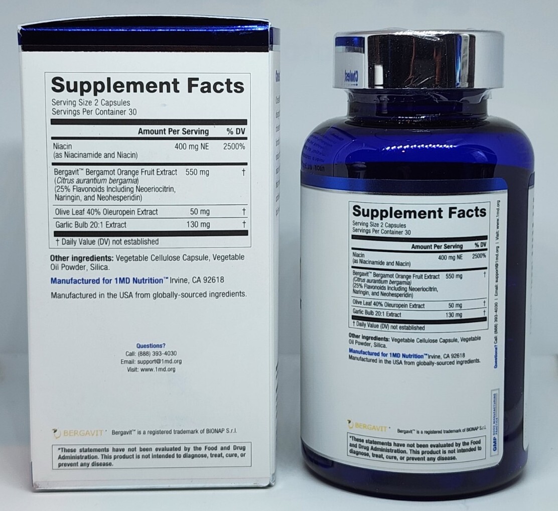 1MD CholestMD Promotes Cholesterol Health New Sealed 60 Capsules Exp. 04/2025