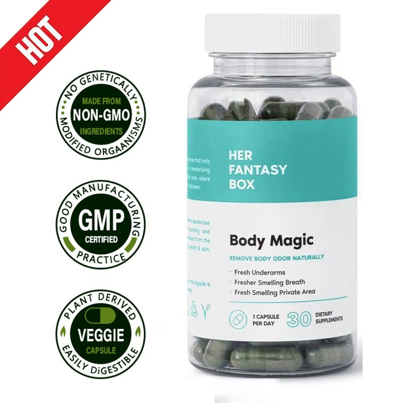 Her body Box Fantasy Magic Chlorophyll 30 Softgels – Removes Body odor – USA