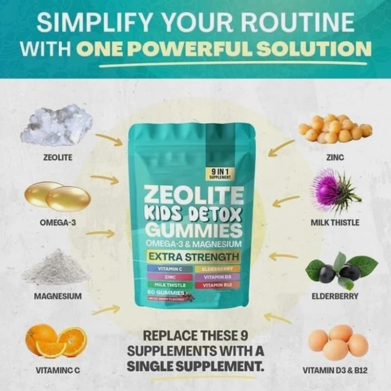 Purification Gummies Kids All-in-One Mixed Berry Flavored Zeolite 60 Gummies