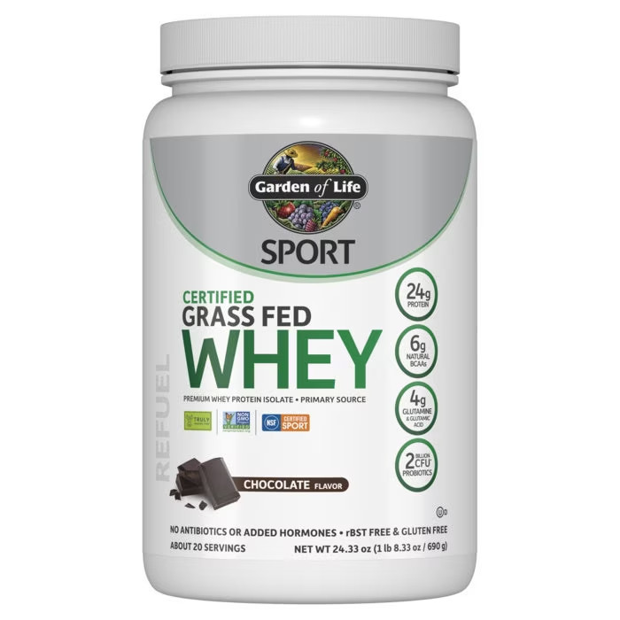 Garden of Life Sport Certified Grass Fed Whey Chocolate 24.33 oz (1 lb 8.33 oz)