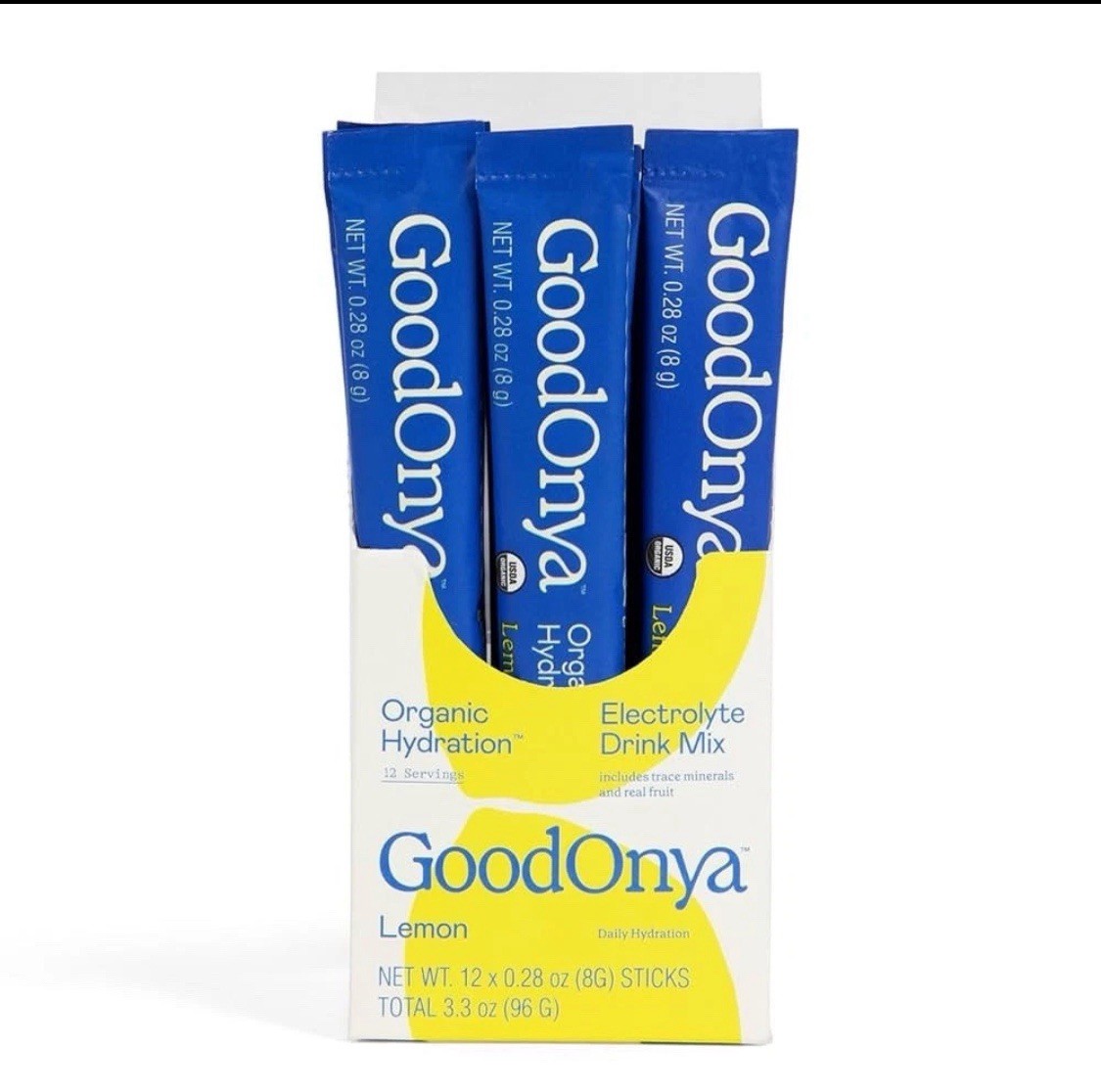 GoodOnya Organic Hydration | Lemon | 12 Sticks – New in Box
