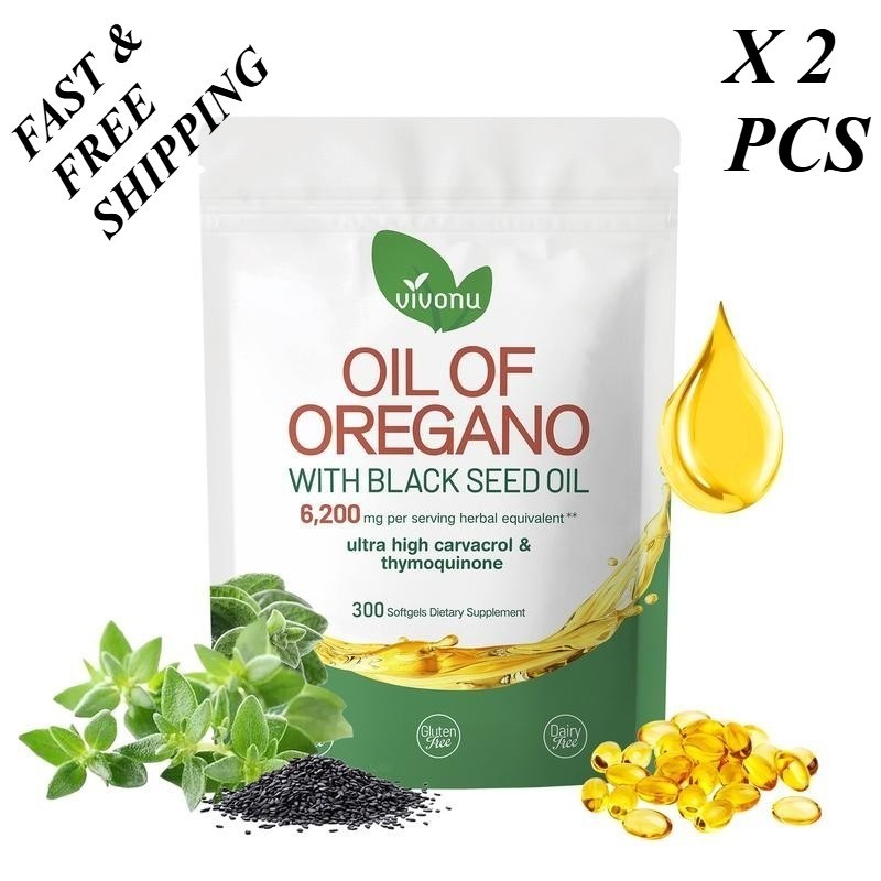 2 PACKS-Oil of Oregano&Black Seed Oil Natural Antioxidants | Nutritional Support