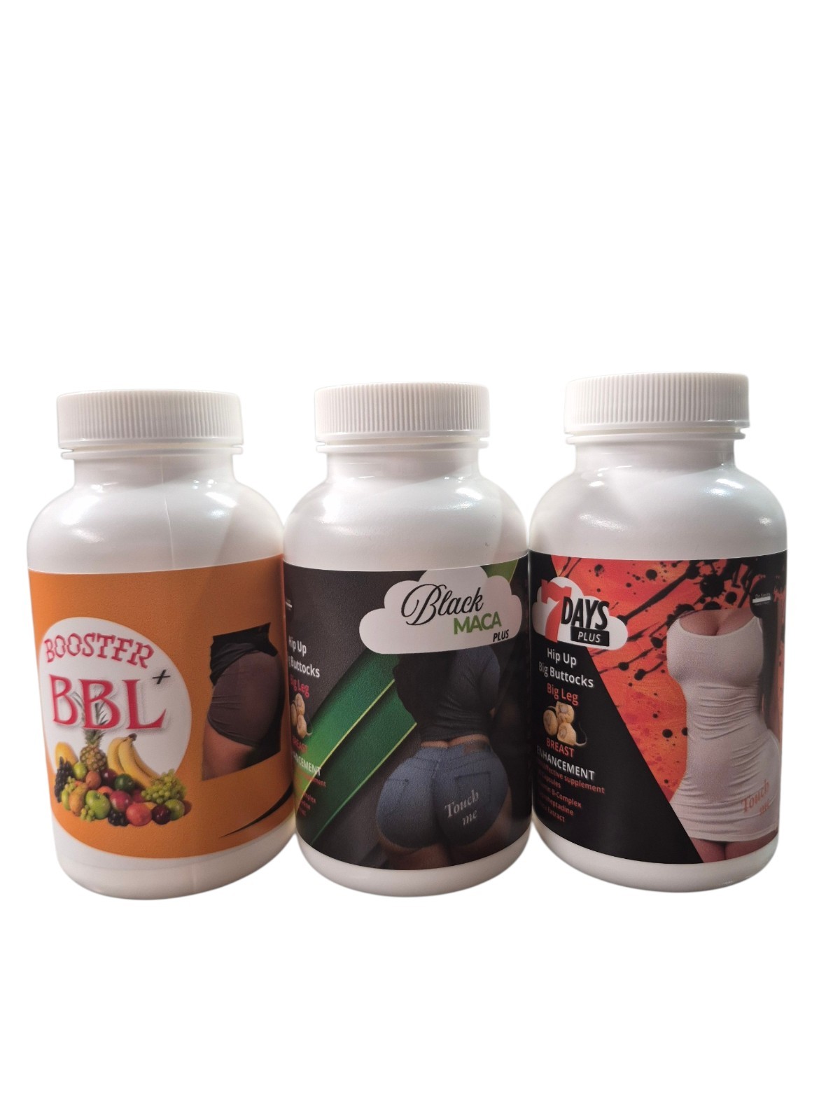 3 Bottles BBL +Black Maca +7DAYS Maximum Butt & Hips Growth Pills