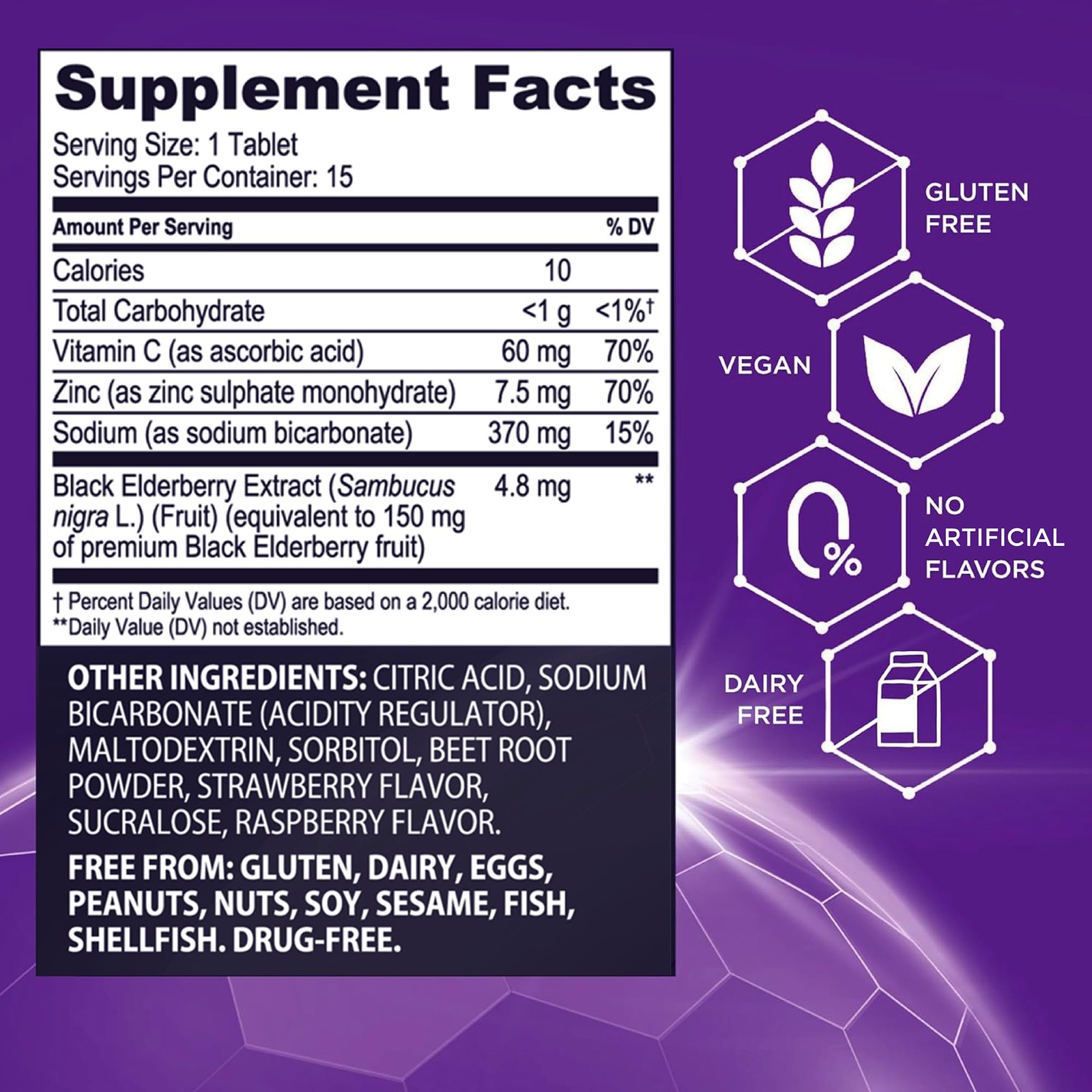 Sambucol Black Elderberry Effervescent Tablets – 15 Count (Pack of 1)