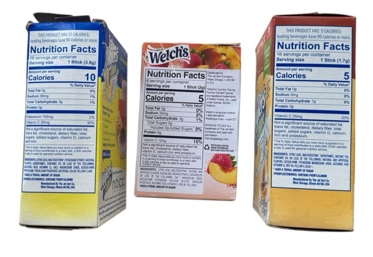 Wyler’s Light Drink Packets Lemonade + Peach IcedTea + Welch’s Strawberry Peach