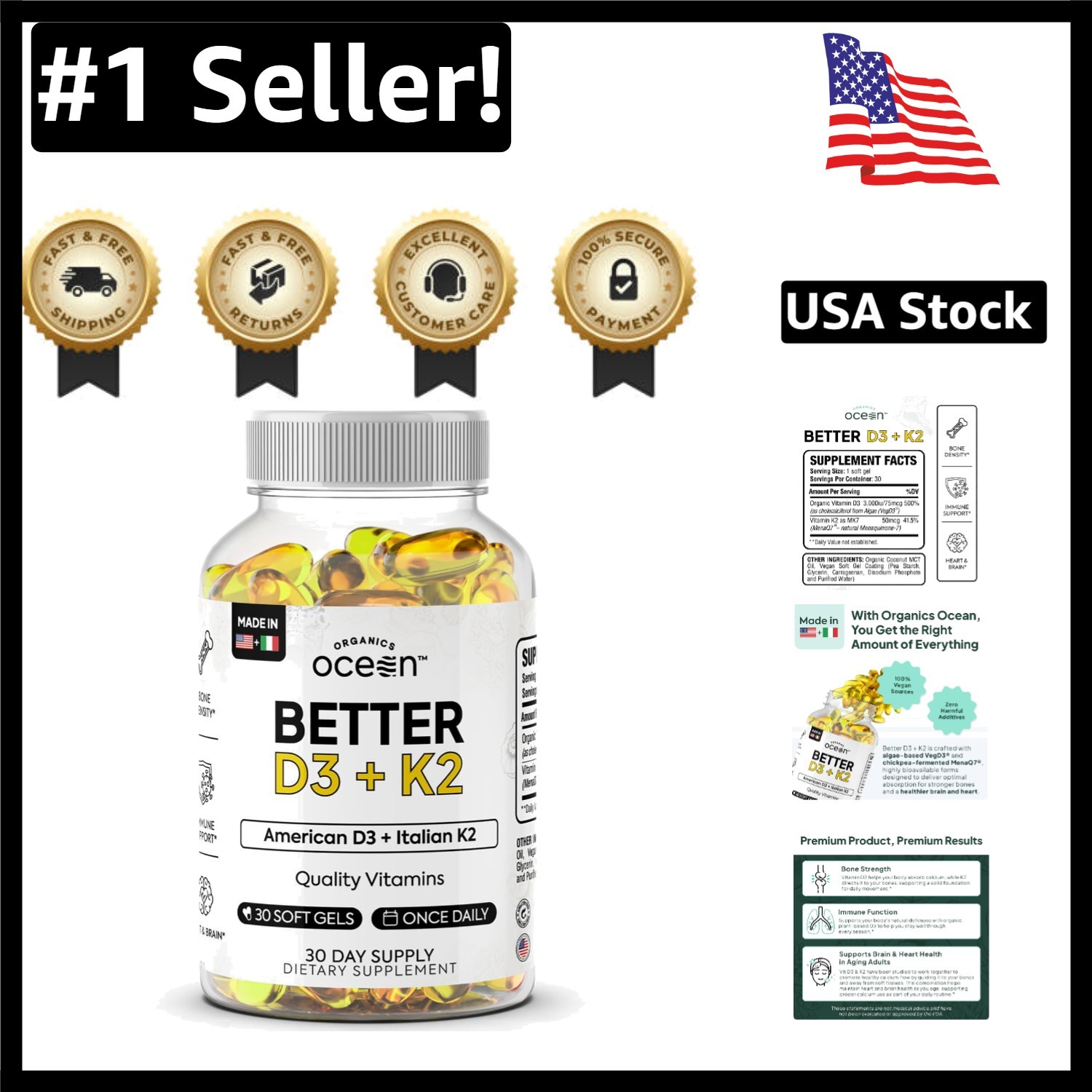 Max Bioavailable D3 K2 Supplement – 30-Day Supply for Heart & Mood Balance