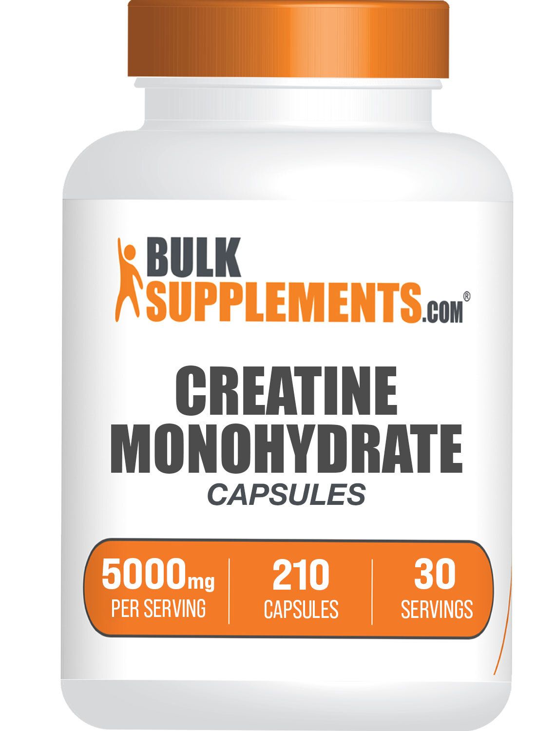 BulkSupplements Creatine Monohydrate 210 Capsules – 5000 mg Per Serving