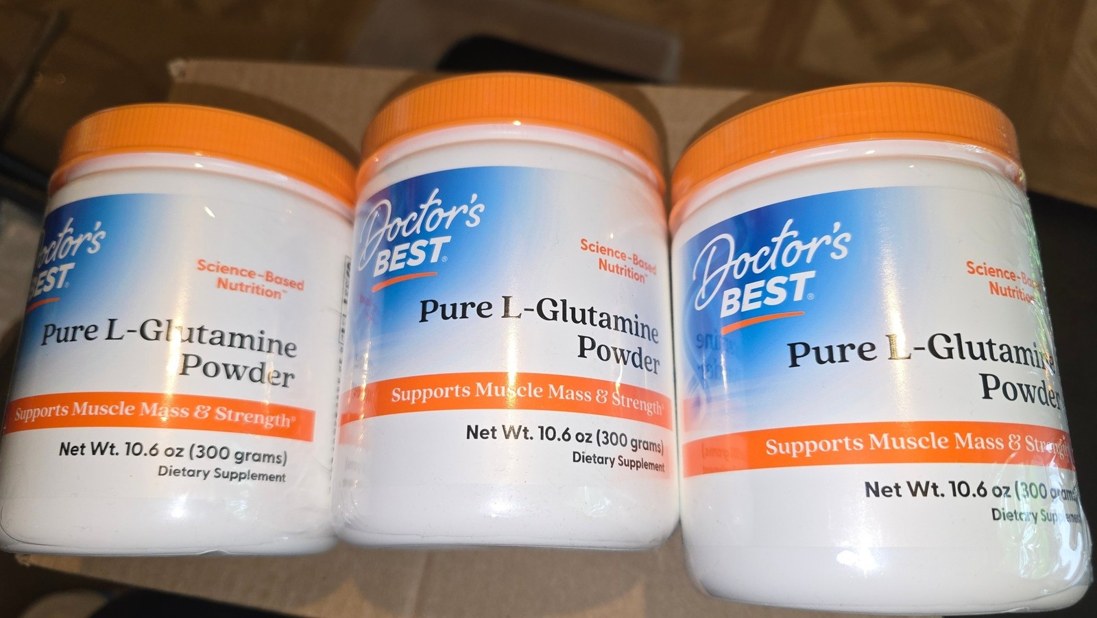 Exp 08/26 3 Pack Doctors Best Pure L-Glutamine Powder Muscle 60 Servings