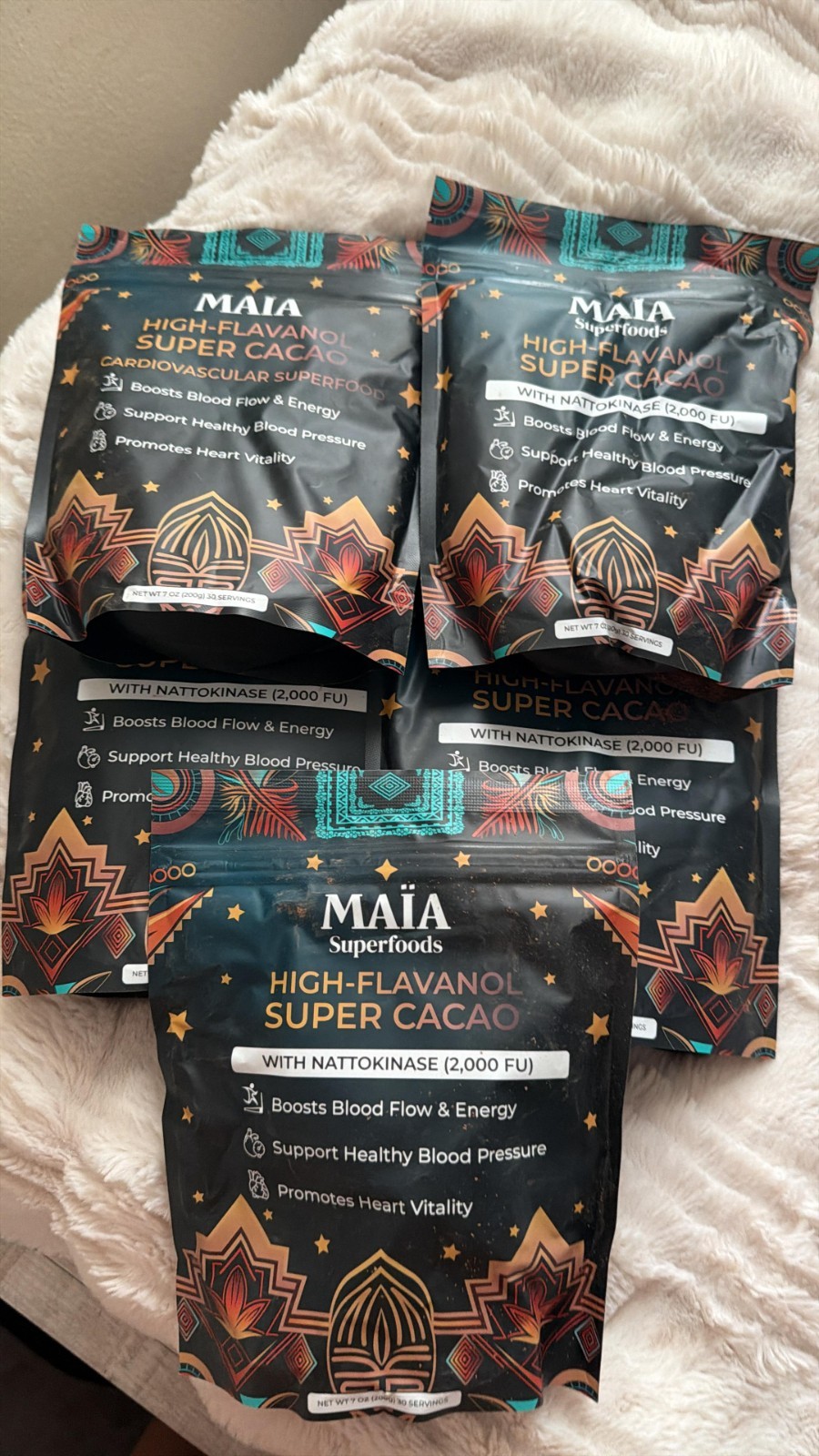 5 PACK – MAIA HIGH-FLAVANOL SUPER CACAO 7 Oz – 30 Servings **FREE SHIPPING**