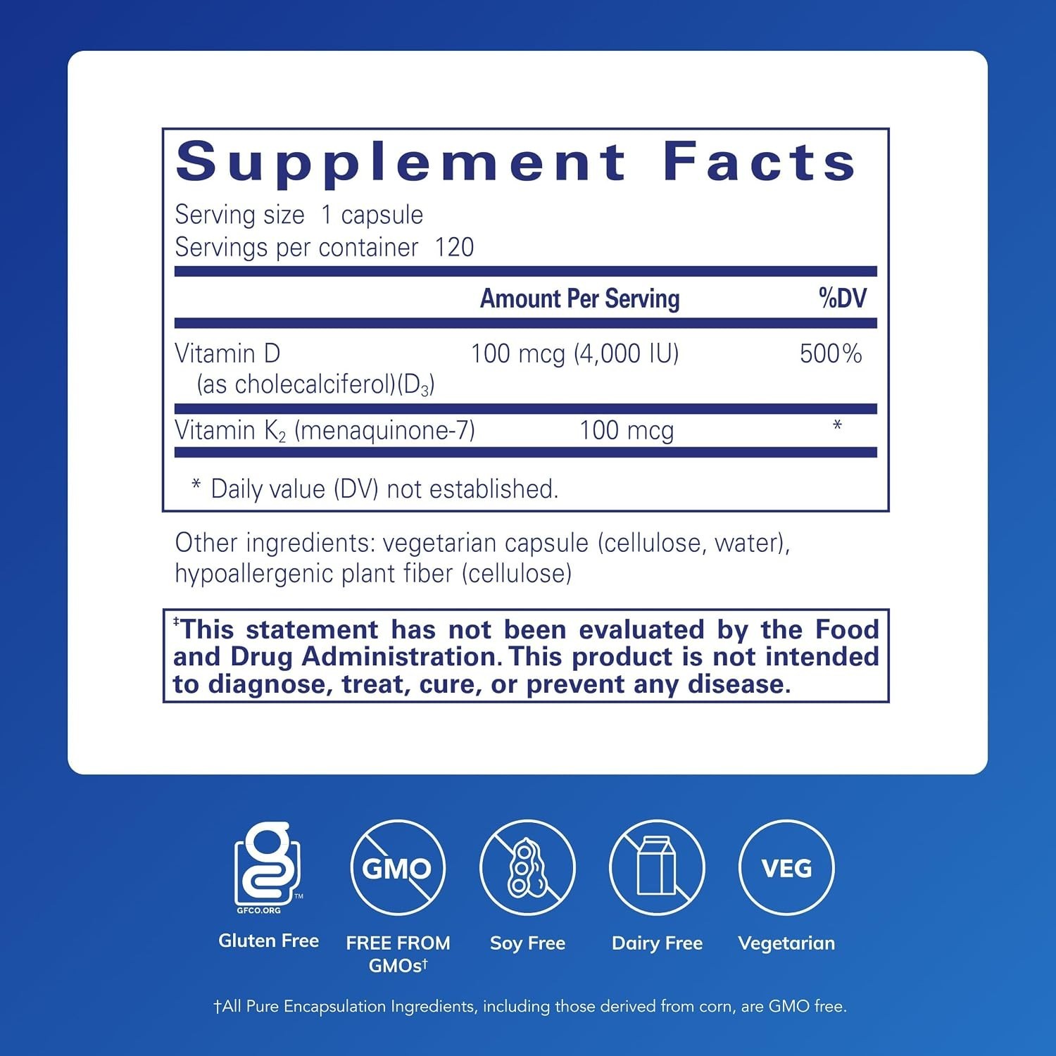 Pure Encapsulations Vitamin D3 & K2 – Bone & Vascular Health Support – Immune Fu