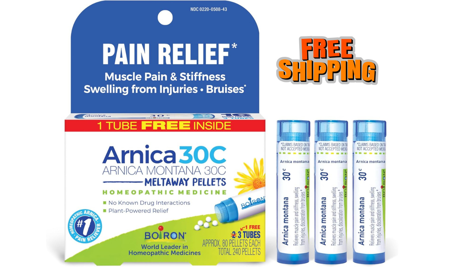 Boiron Arnica Montana 30C Homeopathic Medicine for Relief from Muscle Pain,