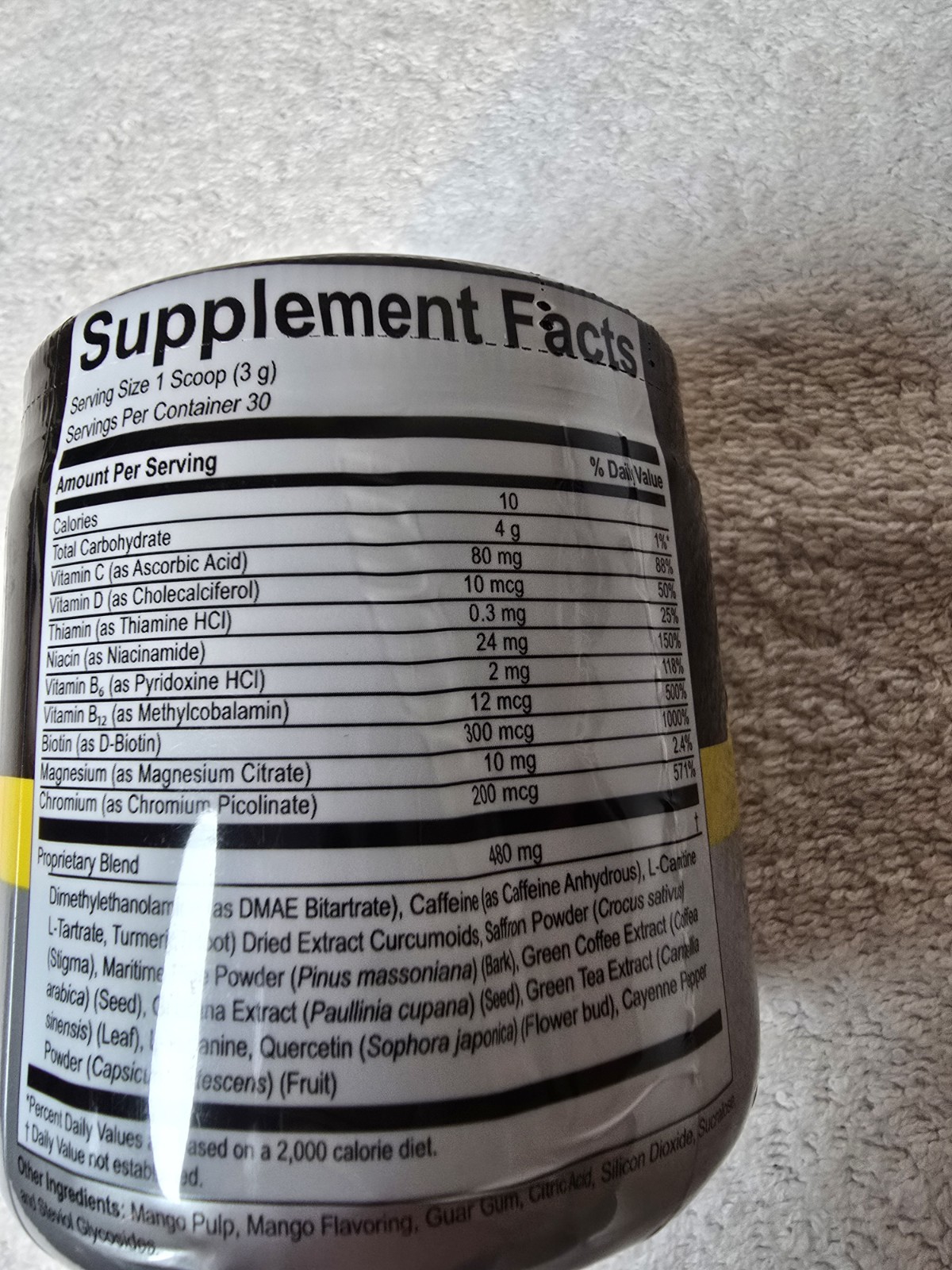 VitalHealth V-NRGY Tropical Energy Support Powder Supplement, Non-GMO, 3.2 oz