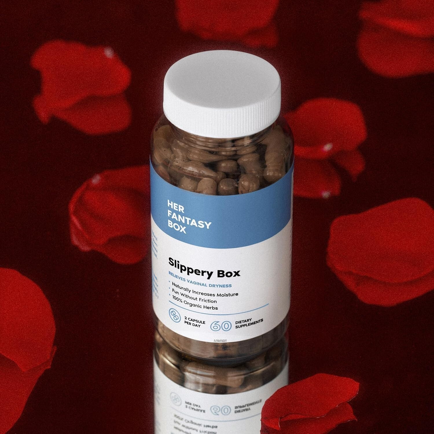 2 BOTTLES-LUXRY Her Fantasy Box Slippery Box – Slippery Elm Bark Vaginal 60PCS