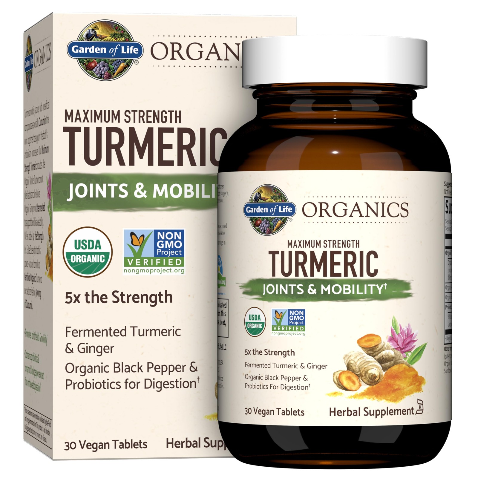 Garden of Life Organics Maximum Strength Turmeric Joints & Mobility Support 3…