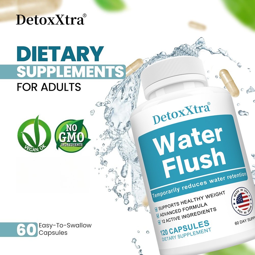 Water Flush Diuretic Supplement 30/60/120Caps, Support Weight & Bloating Relief
