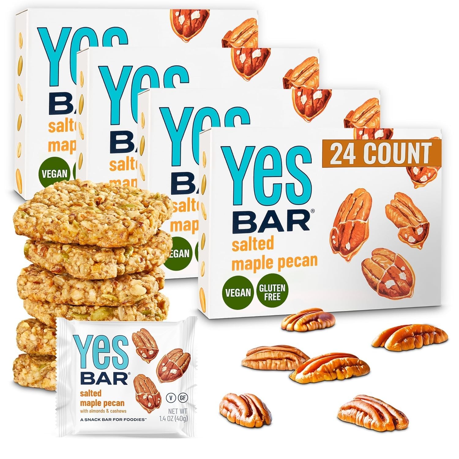 YES Nut Bars – Salted Maple Pecan – Soft Chewy Healthy Snack Bars Made with O…