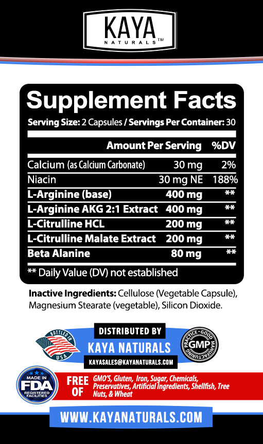 (2 Pack) L-Arginine 60ct NO3 Nitric Oxide Testosterone Booster Libido ED Support