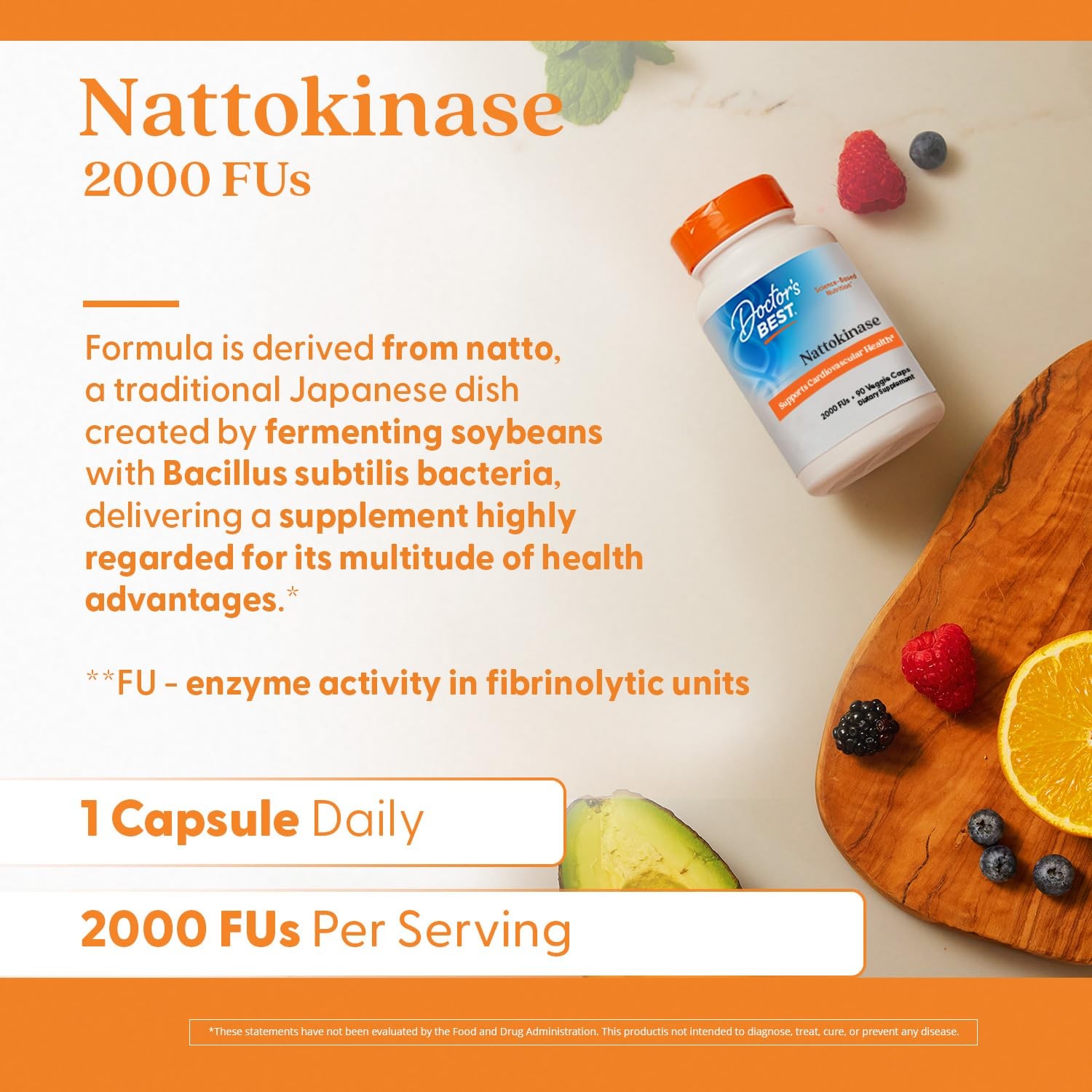 Doctor’s Best Nattokinase 2000 FU Supplement 90 Count (Pack of 1), No Color