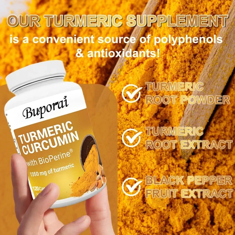 Turmeric Curcumin 120pcs, Increase Cellular Energy,Promote Joint & Muscle Health