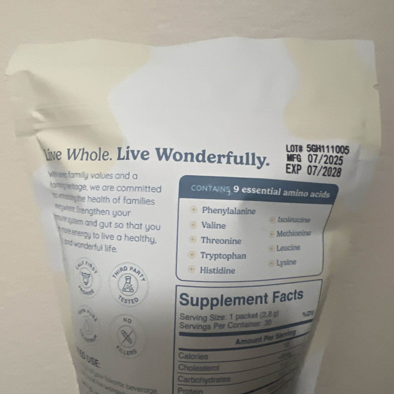 NEW SEALED VANILLA Wondercow Colostrum Restore Revitalize Powder 30 pack 3.0oz