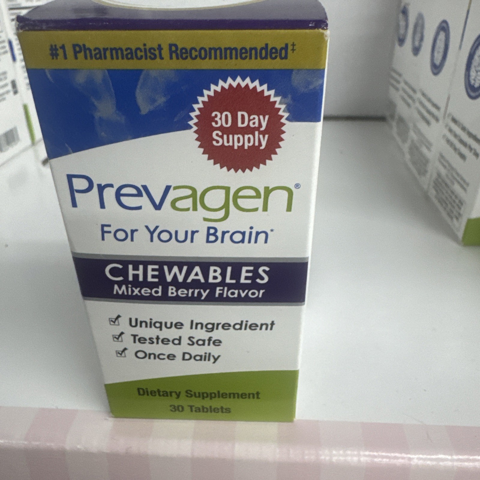Memory Vitamins Regular Strength 10mg Mixed Berry Chewables – 30 Count Sealed
