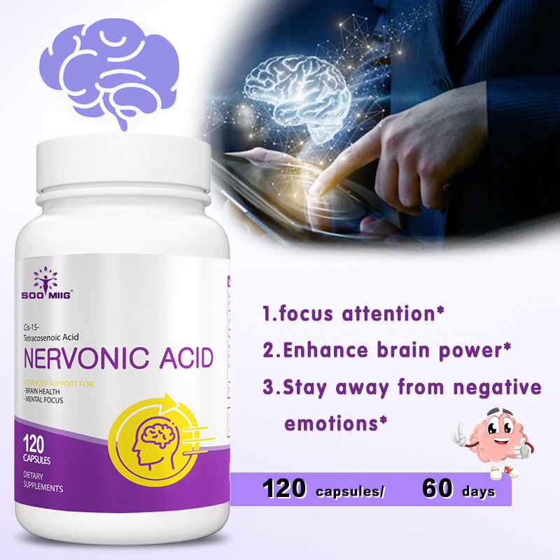 Nervonic Acid – Brain Supplement Nootropics,Relieve Stress -30/60/120 Capsules