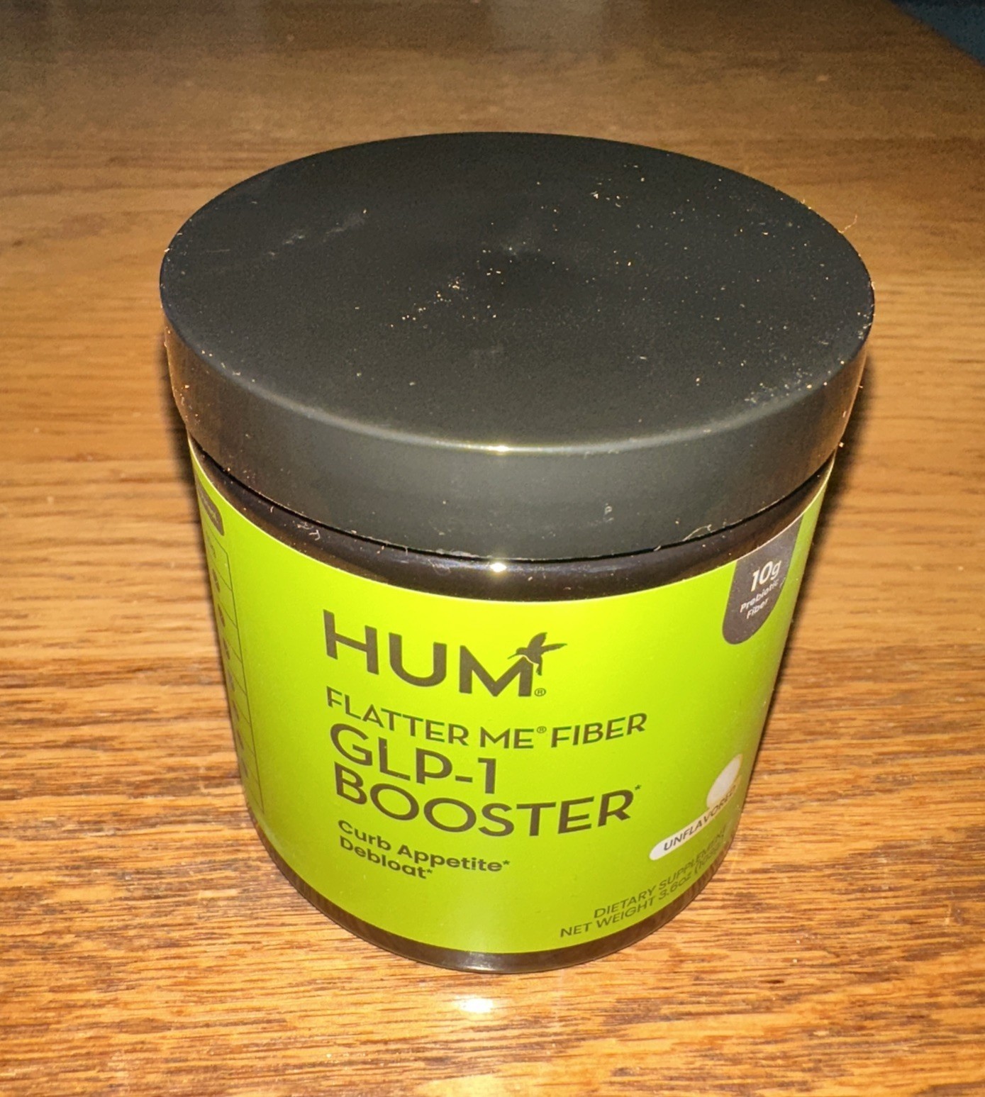 HUM Flatter Me Fiber Booster 10g Prebiotic Powder Appetite Curb Debloat 3.6oz