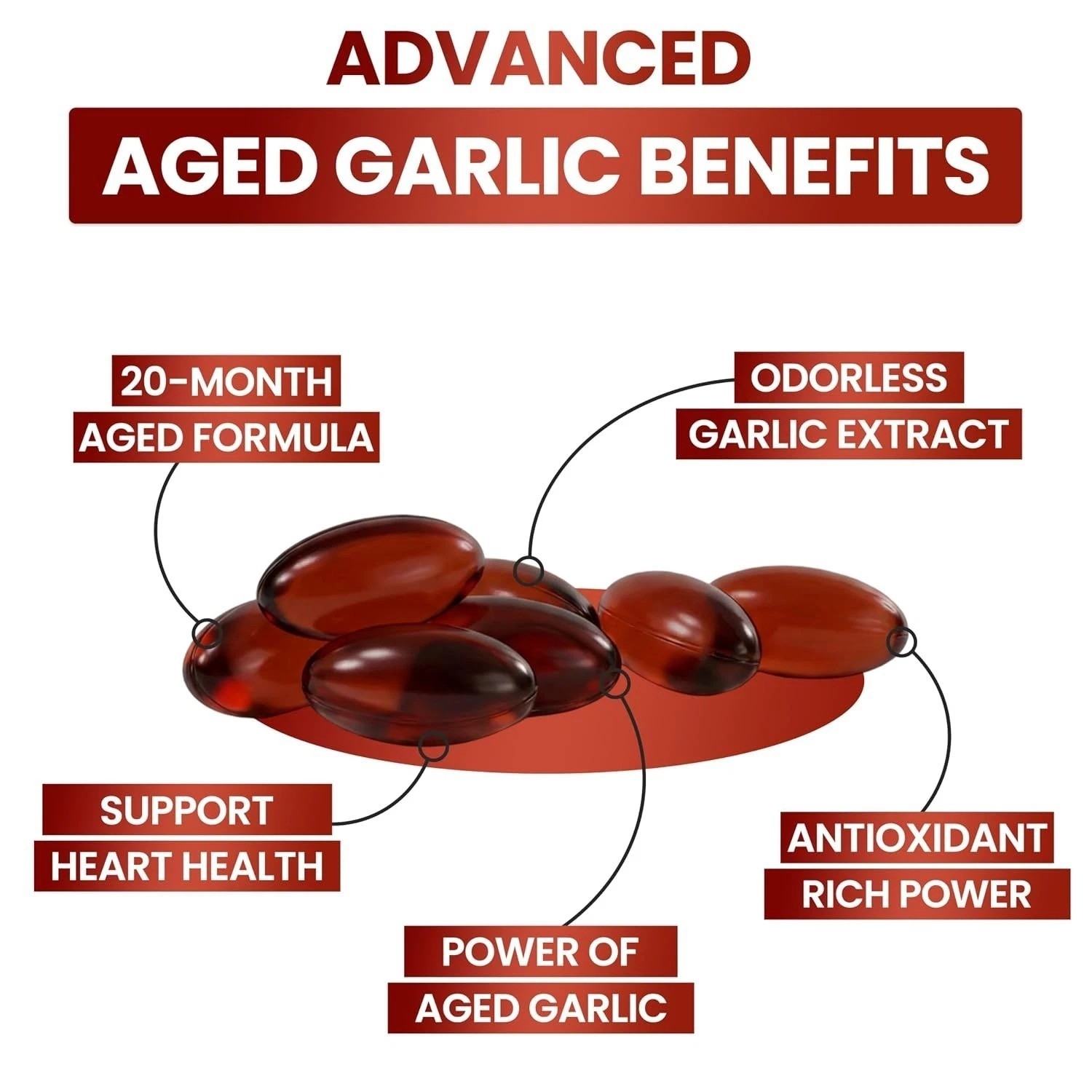 Resilia Garlic Extract 1200mg Softgels (60 Count) – Odorless Aged Garlic Extra..