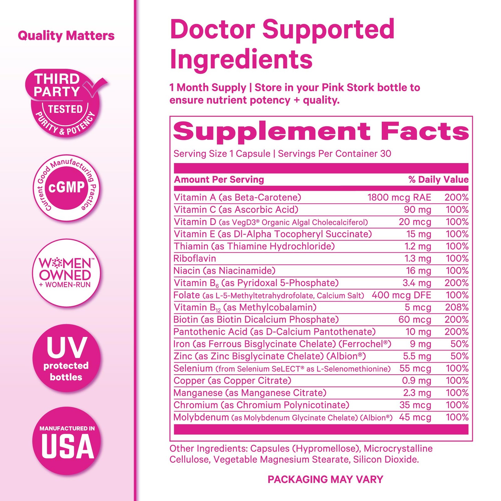 Pink Stork Total Women’s Multivitamin – 19 30 Count (Pack of 1), Pinl