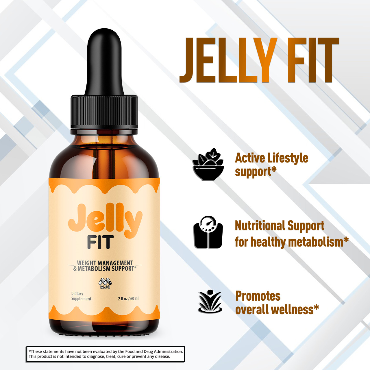 (3 Pack) Jelly Fit Advanced Formula Drops for Fitness & Energy 90 Servings