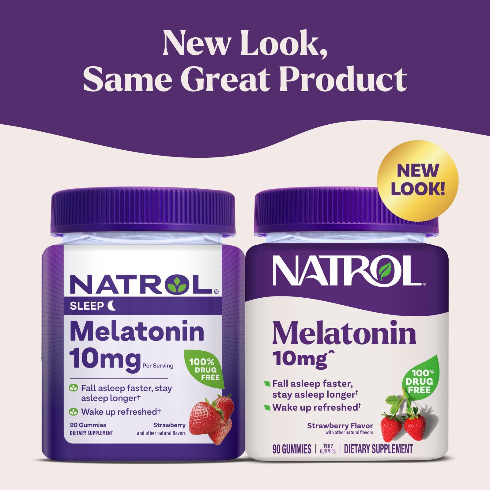 (2 Pack) 8/26 Natrol Melatonin Gummies, Sleep Support, 90 Strawberry 10 mg