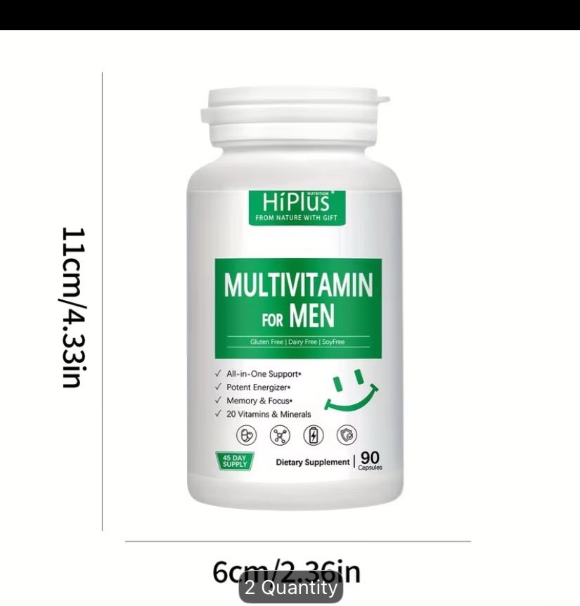 2 Packs HíPlus Men’s Daily & Multi Mineral For Energy Focus 90counts