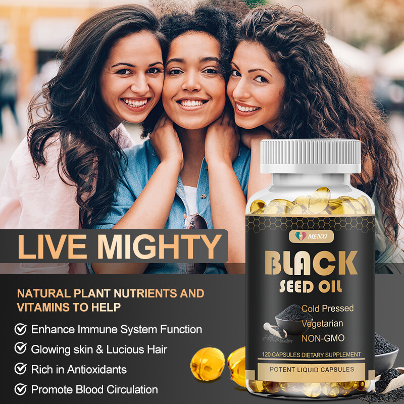 240 Black Seed Oil 1000mg – 100% Pure Organic COLD PRESSED Cumin Nigella Sativa
