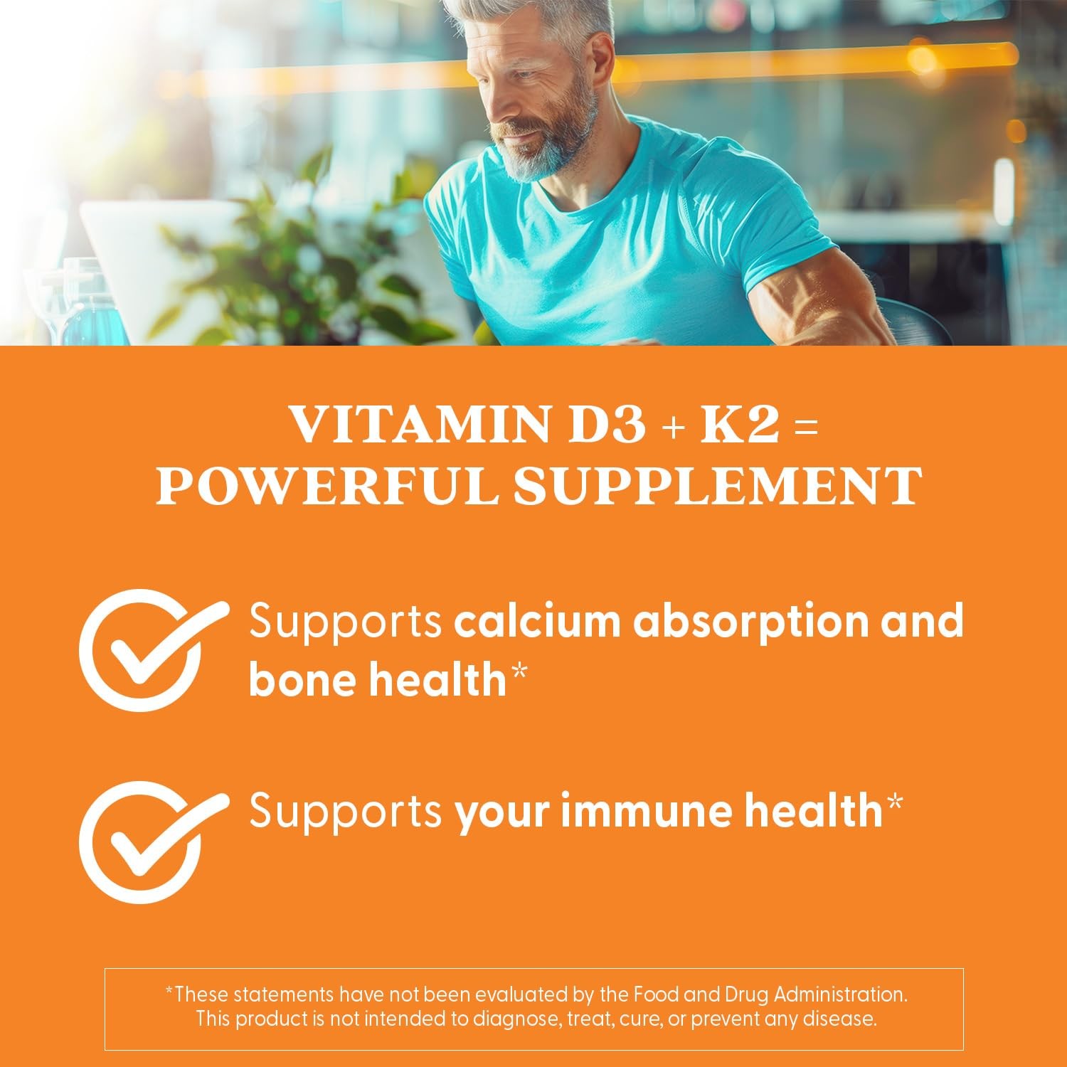 Doctor’s Best Vitamin D3 and K2 Supplement for 60 Count (Pack of 1), No Color