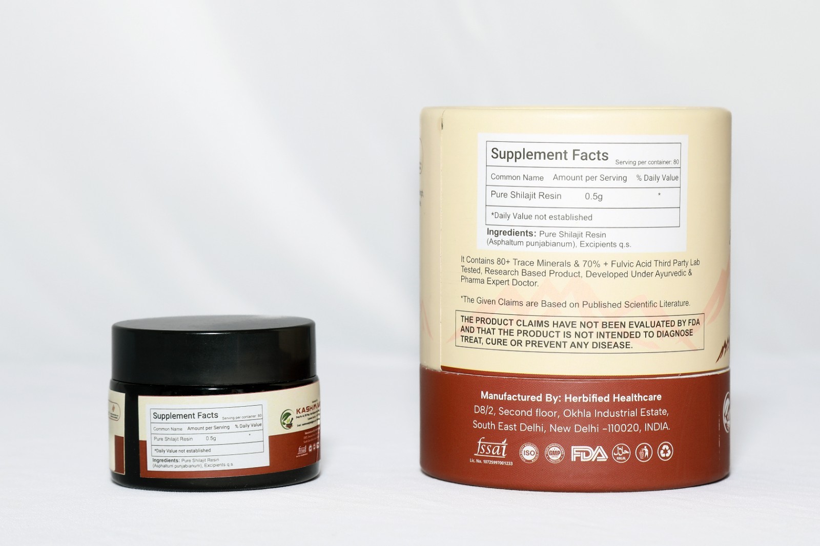 KASHMIVEDA Shilajit Resin 40 Gram, 75% Fulvic Acid Organic 100% Pure 120 Serving