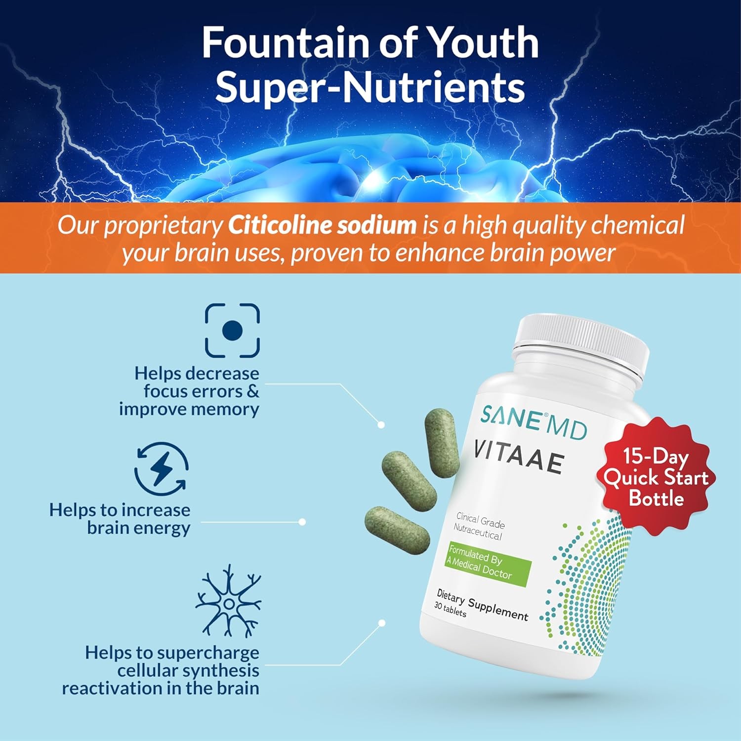 SANE MD Vitaae – Throat Phlegm, Coughing, and Brain Support – 15-Day Quick…