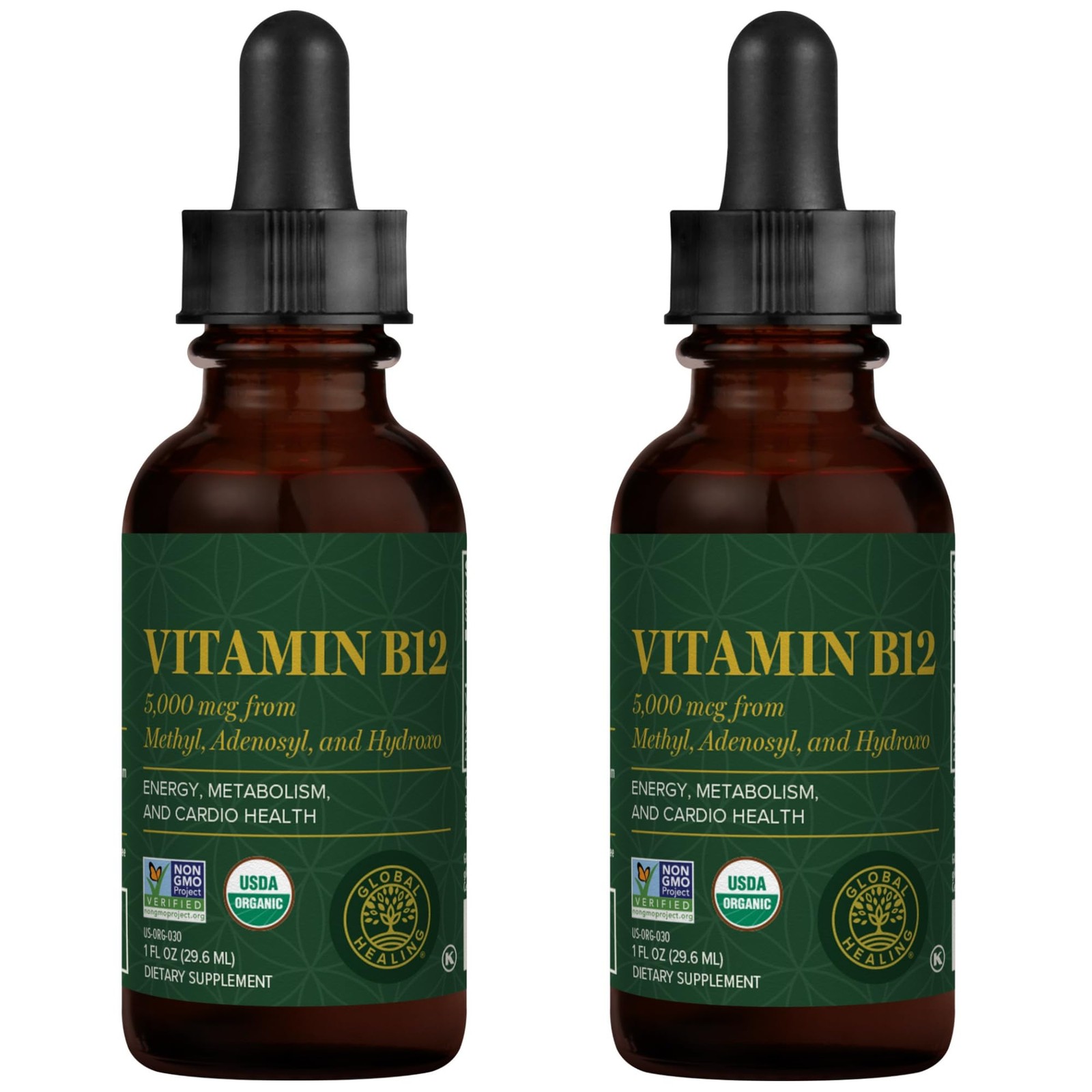 Global Healing Center Vitamin B12 5000 mcg, Organic Sublingual Liquid Drops …