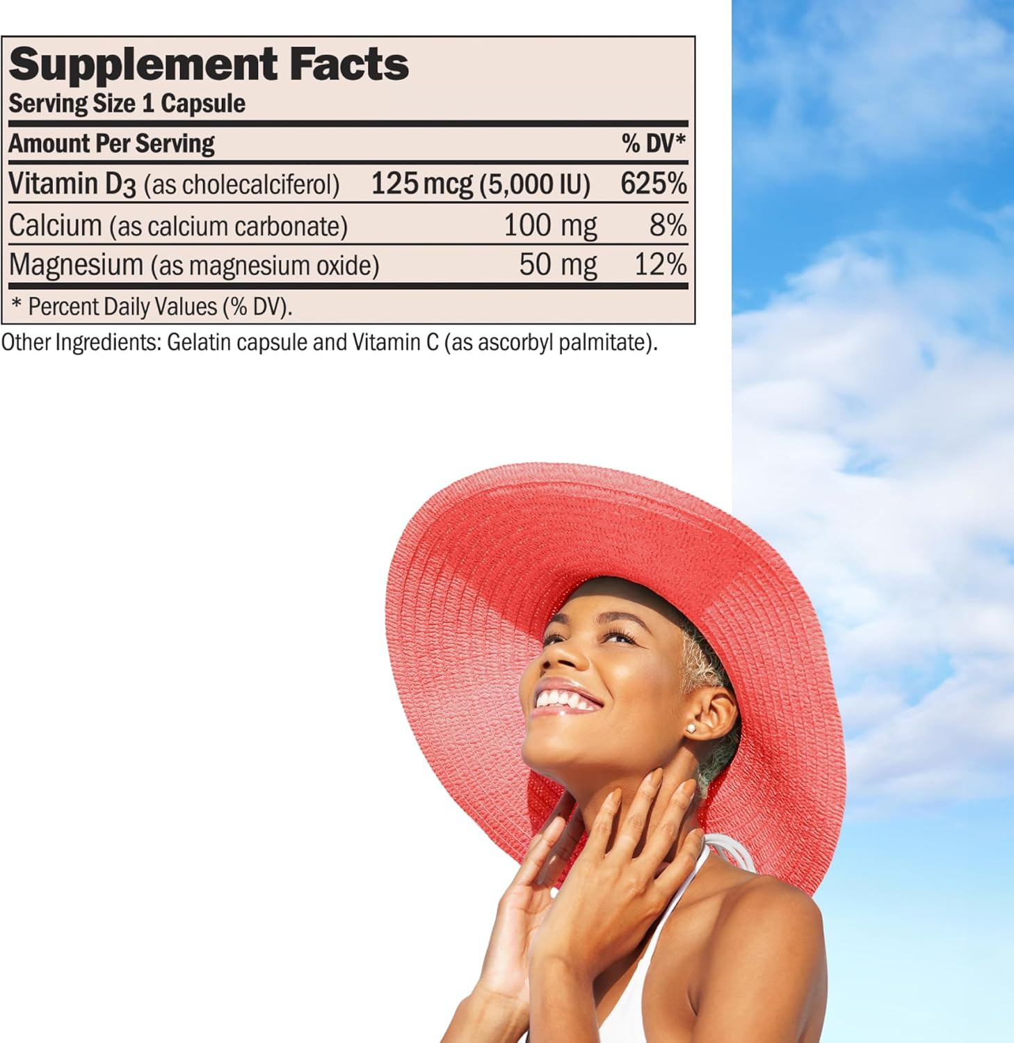 Vitamin D3 5000 IU Capsules, High Potency Bone & Immune Support, 150 Ct