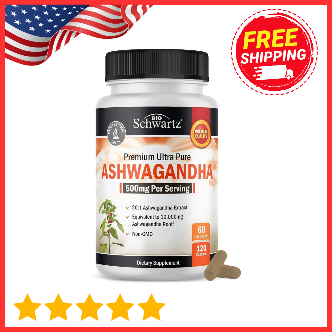 Ashwagandha Supplements Extra Strength Ashwagandha Capsules with 500mg, 120 ct