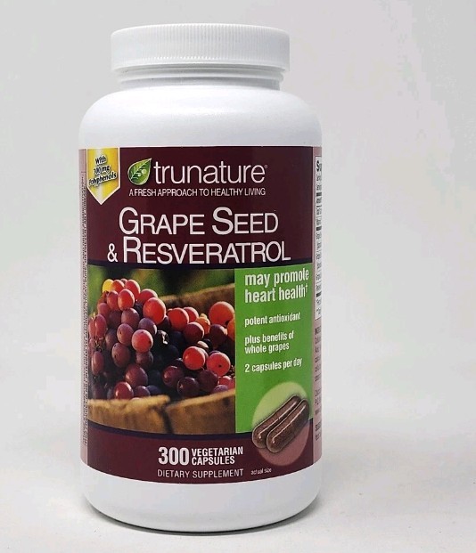Trunature Grape Seed & Resveratrol, 300 Capsules Exp: 05/26