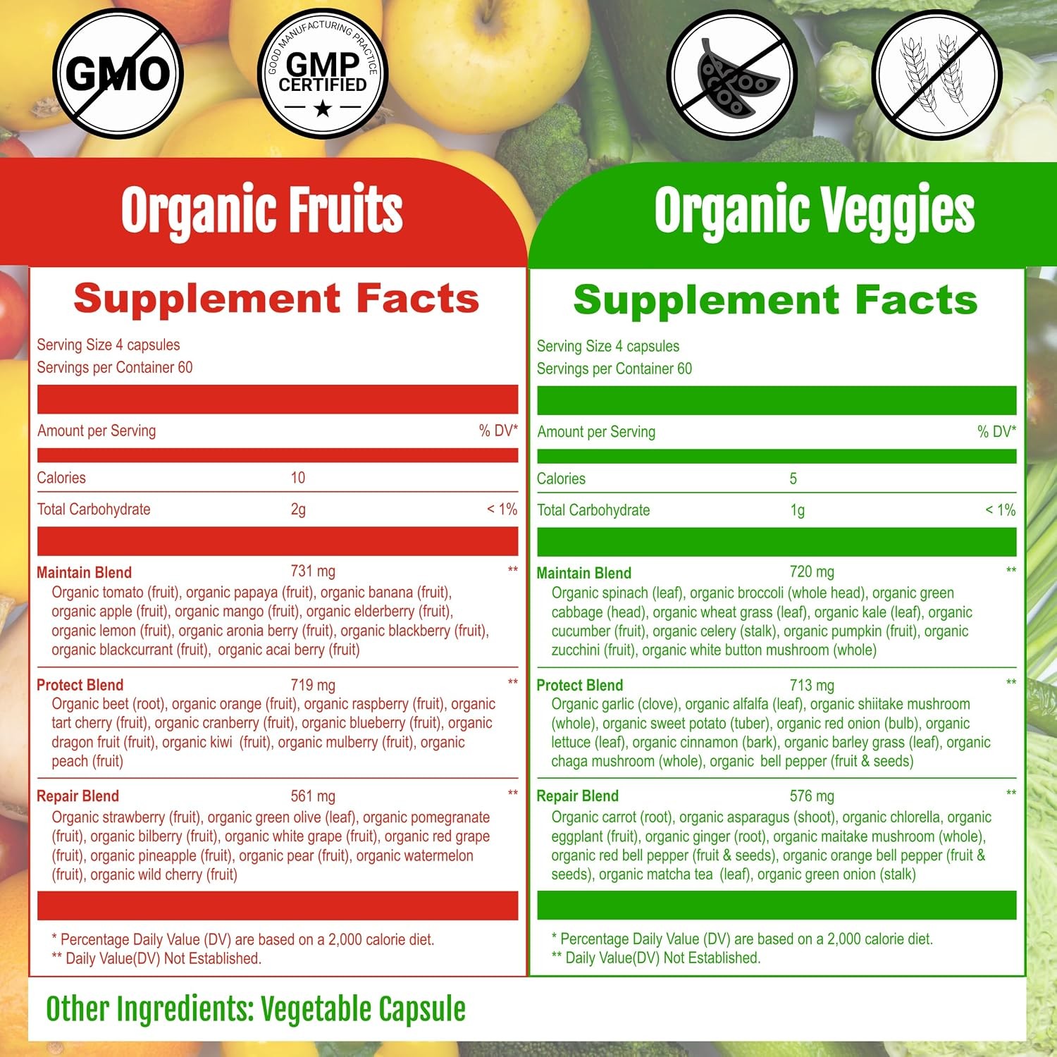 UpNourish Organic Fruits and Veggies Supplement – Support Diet Balance, Body Cle