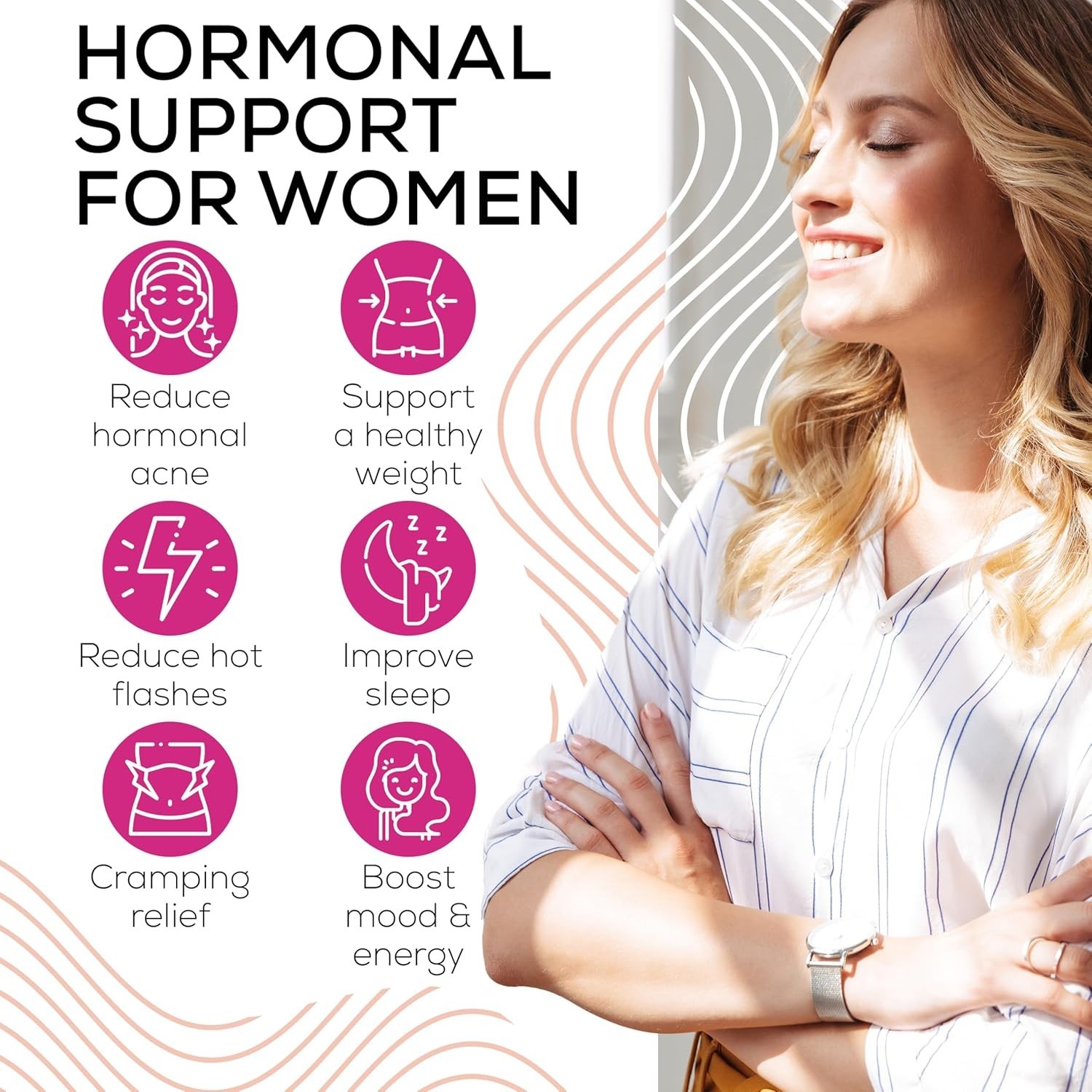 Cortisol Supplements for Women with Ashwagandha, Rhodiola | 60 Capsules