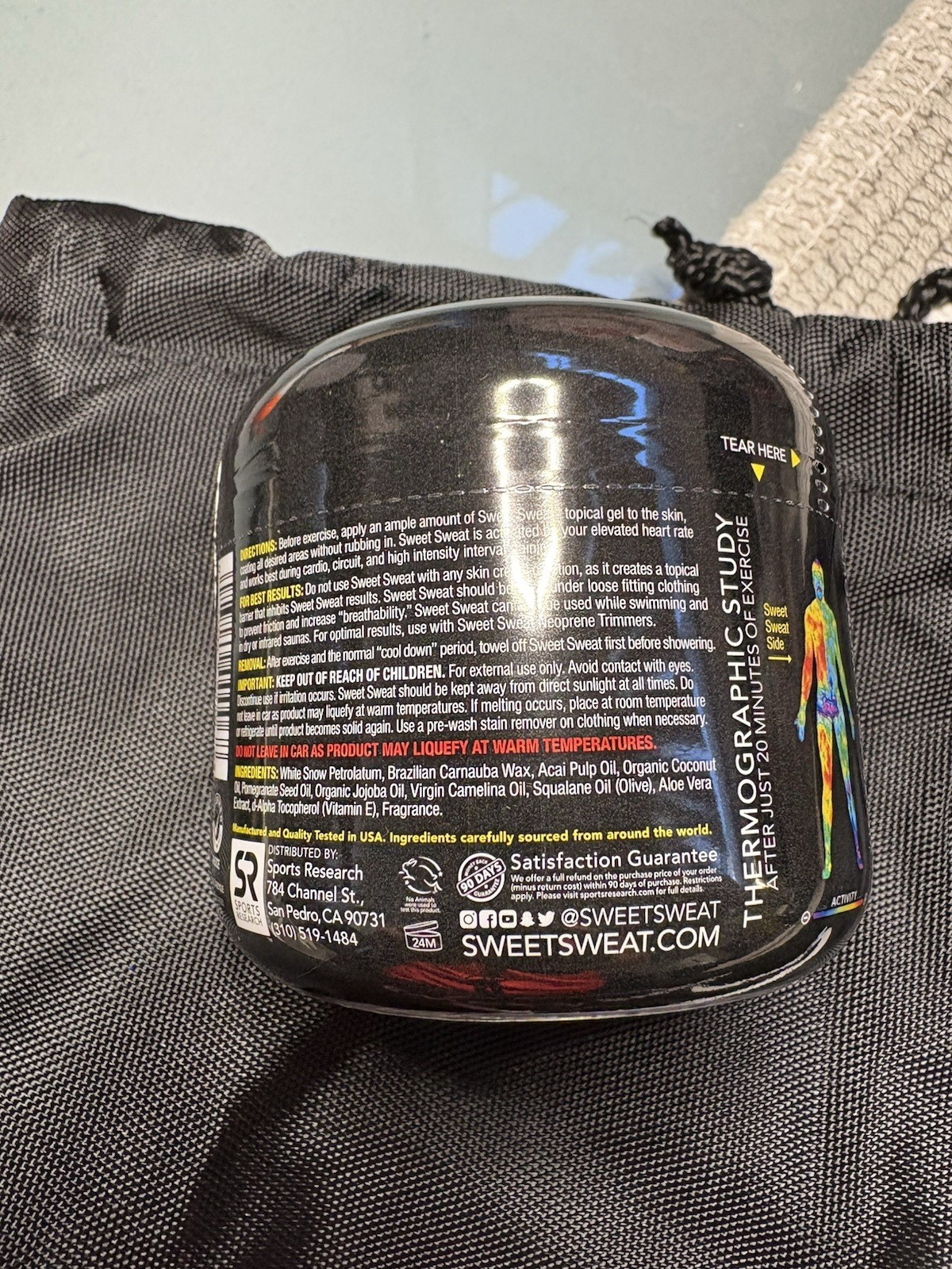Sweet Sweat 3.5 oz Jar and Drawstring Backpack